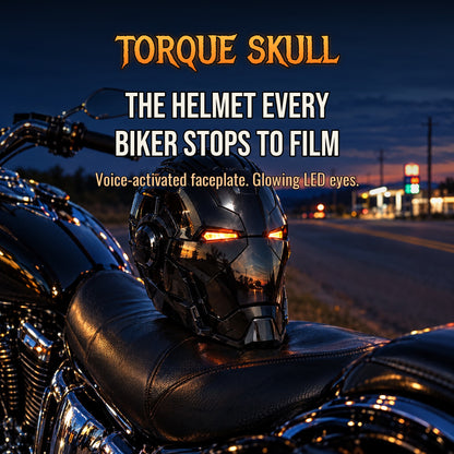 Torque Skull Voice-Activated LED Biker Helmet