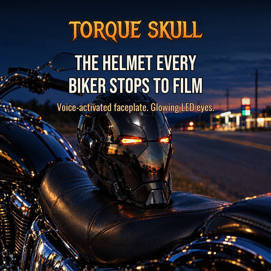 Torque Skull Voice-Activated LED Biker Helmet
