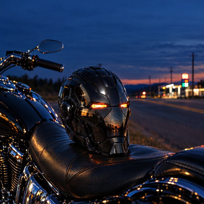 Torque Skull Voice-Activated LED Biker Helmet