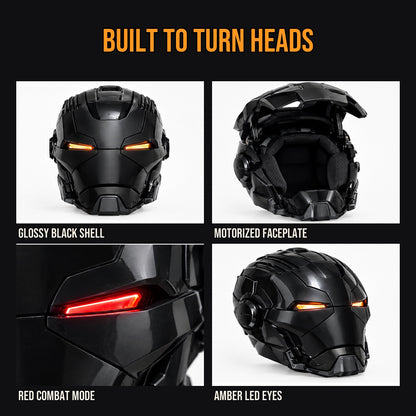 Torque Skull Voice-Activated LED Biker Helmet