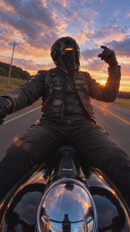 Torque Skull Voice-Activated LED Biker Helmet